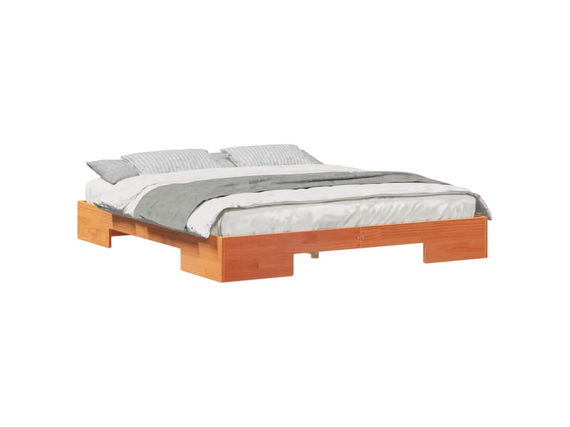  Lit double- lit adulte -  cadre de lit marron 200 x 200 cm  - Conforama A
