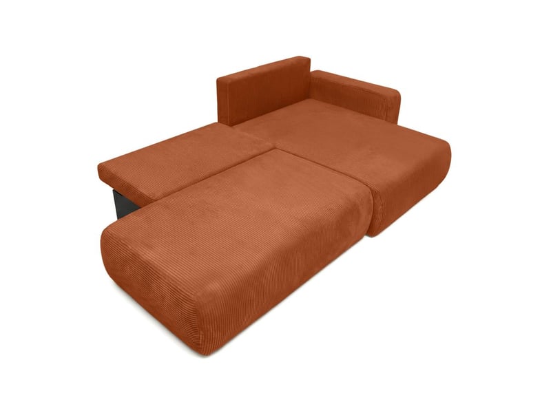  Canapé d'angle max réversible et convertible 5 places alya en velours côtelé - terracotta ALYA - Conforama C
