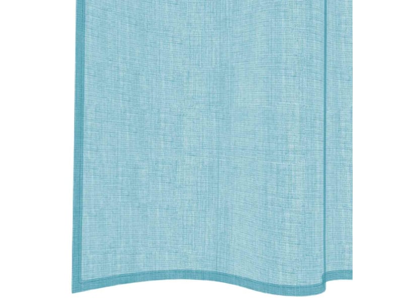  Lot de 2 rideaux en voile, voilages avec passe-tringles turquoise cf44495  - Conforama E