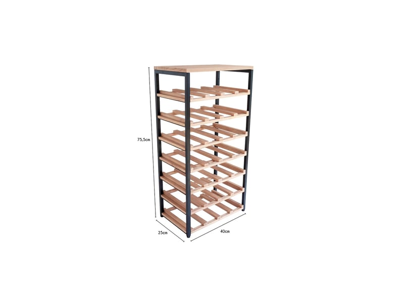  Range-bouteilles 28 bouteilles en métal et bois 40 x 25 x 78 cm 62842 - Conforama C