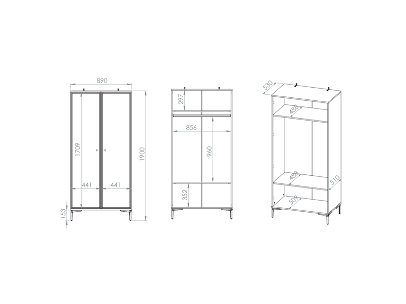  Selsey sandro - armoire - 89 cm - grėge Sandro - Conforama E