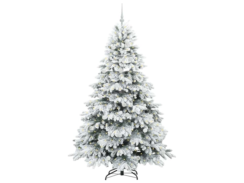  Sapin de noël, arbre de noël artificiel avec 300 led blanc 210 cm pe et pvc cf61218  - Conforama C