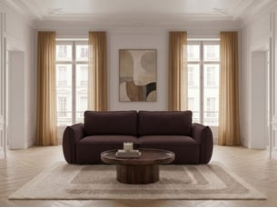 Canapé droit convertible <strong>BOBOCHIC</strong> <strong>ESMEE</strong> 3 places Tissu violet avec coffre de rangement
