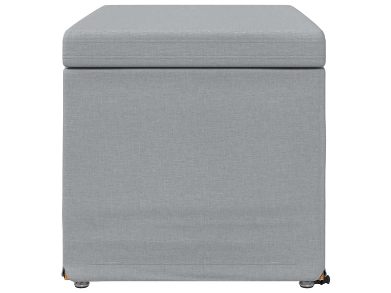  Tabouret bas, ottoman gris clair 61x41x40 cm tissu et bois stratifié  - Conforama E