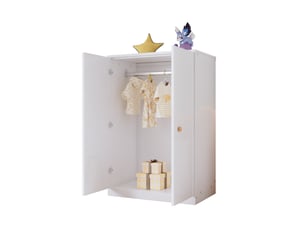 Armoire 2 portes avec penderie pour chambre en mdf 80×50×120 cm blanc