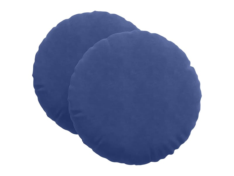  Lot de 2 coussins de siège, coussins décoratifs bleu police ø 40 x 13 cm velours cf59926  - Conforama A