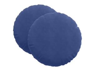 Lot de 2 coussins de siège, coussins décoratifs bleu police ø 40 x 13 cm velours cf59926