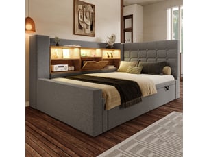 Lit gigogne 90x200 cm VIVRYN coloris gris