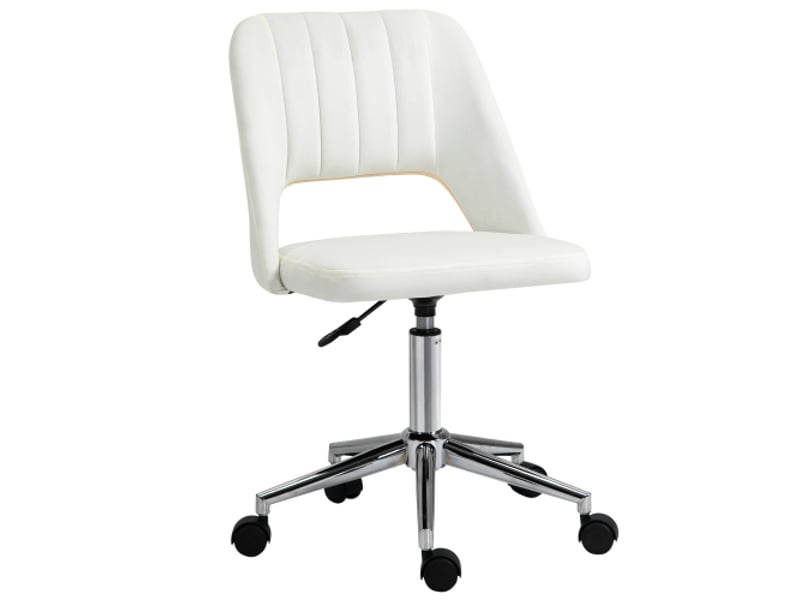  Chaise pivotante beige, réglable en hauteur, compacte, ergonomique et moderne, bureau et salon  - Conforama A