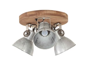 Plafonnier industriel, lampe plafond 25 w argenté 42x27 cm e27