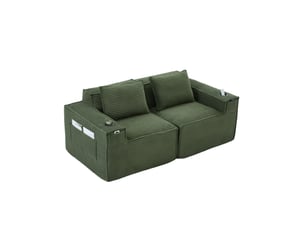 Canapé droit fixe <strong></strong> <strong></strong> 2 places Tissu vert