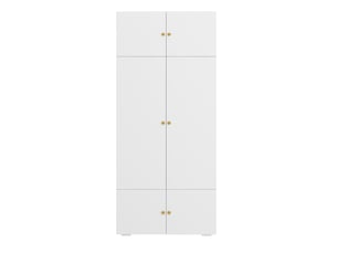 Armoire 2 portes avec penderie et 5 compartiments 90x50x200 cm blanche