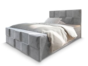 Lit avec rangement 140x200 cm <strong>MASSENO</strong> <strong></strong> coloris gris
