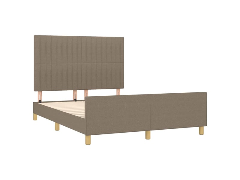  Lit double- lit adulte -  cadre de lit sans matelas taupe 140x200 cm tissu  - Conforama C