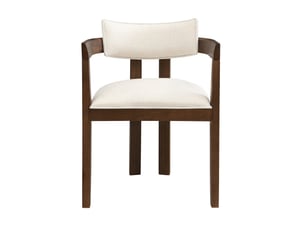 Lot de 2 chaises de salle à manger 60,5x57,5x78,5 cm, pour salon, accoudoirs, style classique, noyer bois, lin tissu