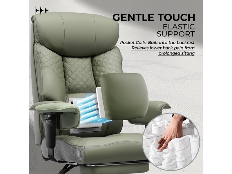 Gtplayer chaise de jeu pour personnes de forte corpulence avec assise 3d, repose-pieds, pu, 180kg - vert CH810-GE - Conforama D