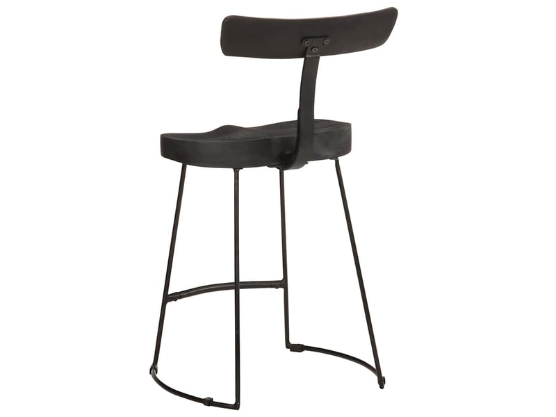  Lot de 2 tabouret de bar, chaise de bar noir 49x43x79 cm bois manguier massif  - Conforama D