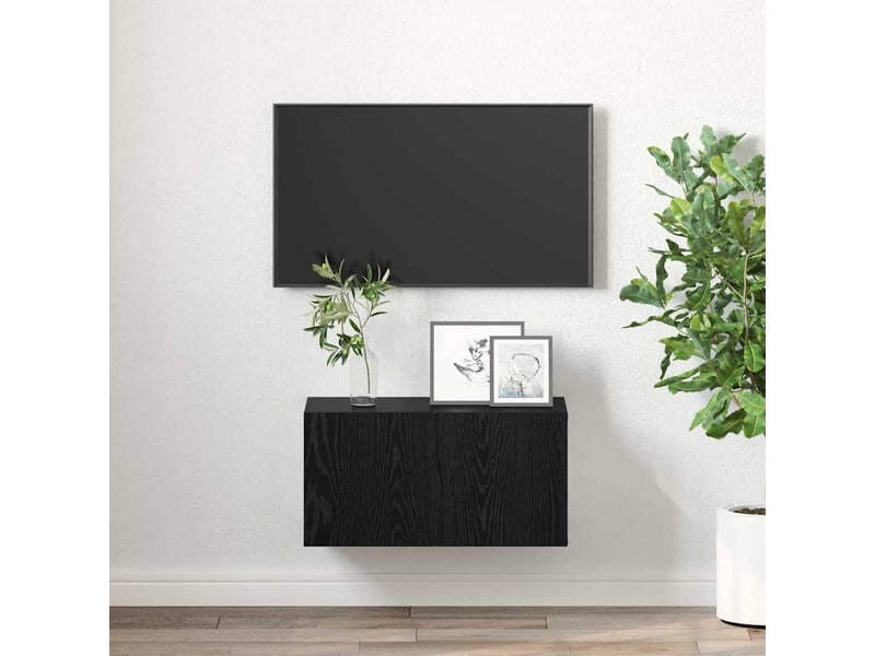  Ensemble meuble tv - banc tv - meuble de rangement 60 x 30 x 30 cm noir bois d'ingénierie  - Conforama D