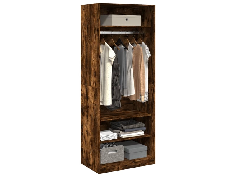  Garde-robe, armoire de rangement chêne fumé 80x50x200 cm bois d'ingénierie shl43003  - Conforama C