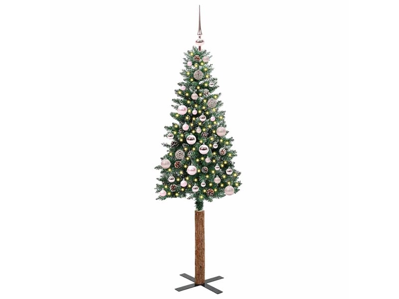  Sapin de noël, arbre de noël mince vert 150 cm pvc et bois de pin massif shl654  - Conforama A