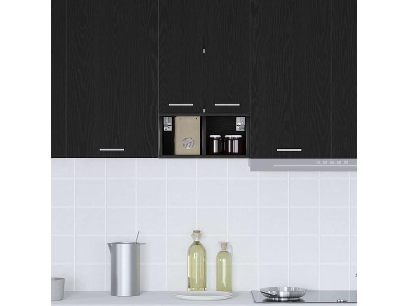  Meuble de rangement cuisine, armoire suspendue chêne noir 20x29,5x40cm  - Conforama D