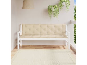 Lot de 2 coussins de banc jardin, coussins d'assise beige 180x50x7 cm tissu oxford cf58716