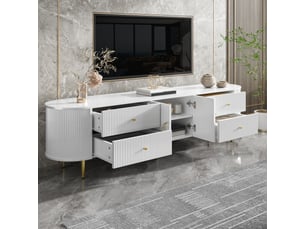 Meuble tv coloris blanc 180 cm <strong>CHICFURN</strong>  <strong></strong>