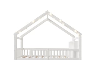 Lit cabane 90x190 cm coloris blanc