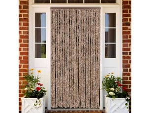 Rideau anti-mouches, moustiquaire beige et marron foncé 90x220 cm chenille cf43510