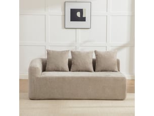 Canapé modulable en tissu chenille gris, design contemporain pour salon, confort moelleux et structure stable.