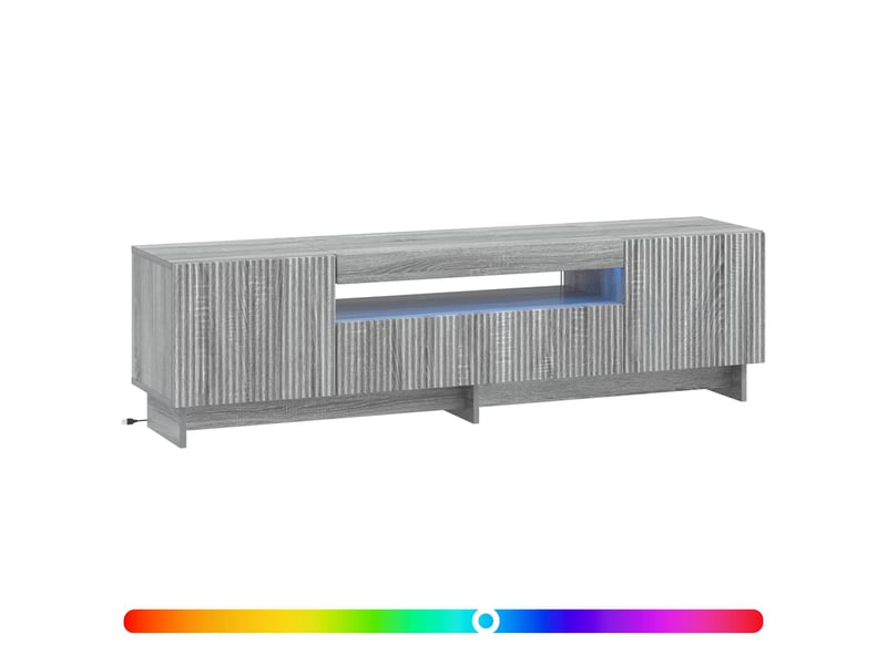  Meuble tv - banc tv - meuble de rangement led sonoma gris bois d'ingénierie  - Conforama C