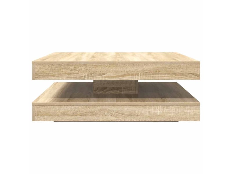  Table basse | table de salon rotative à 360 degrés chêne sonoma 90x90x34,5 cm  - Conforama D