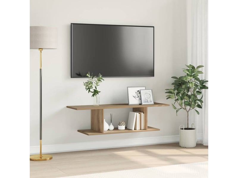 Ensemble meuble tv - banc tv - meuble de rangement 103 x 30 x 26,5 cm marron bois d'ingénierie  - Conforama B