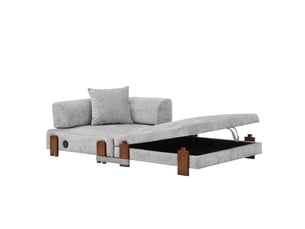 Deplimousse convertible 1 place <strong>MODENVIE</strong> <strong></strong> gris clair