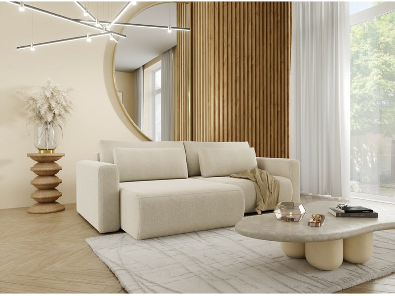 Canapé d'angle convertible 5 places welly beige  - Conforama B