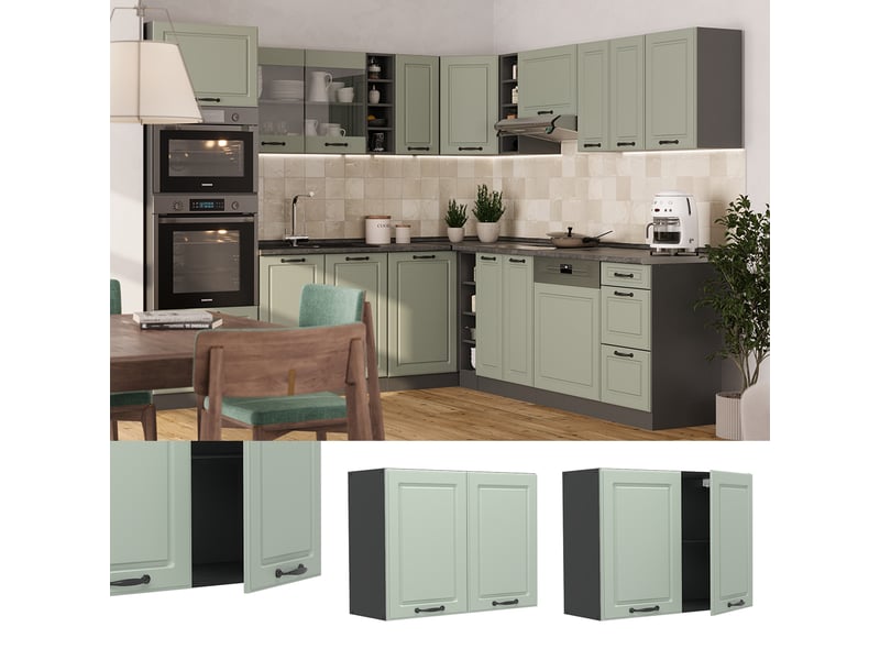  Vicco armoire en verre, mint campagneanthracite, 80cm  - Conforama D