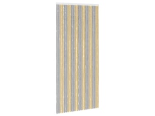 Rideau anti-insectes, moustiquaire en chenille gris et beige 100 x 220 cm cf43443