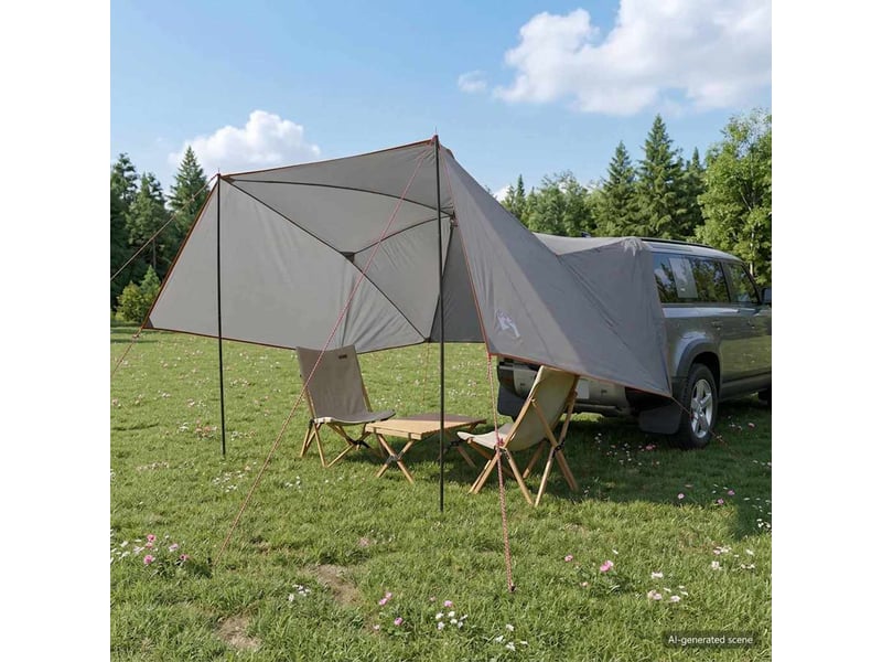  Tente voiture pour camping gris et orange 308x215x220 cm  - Conforama B