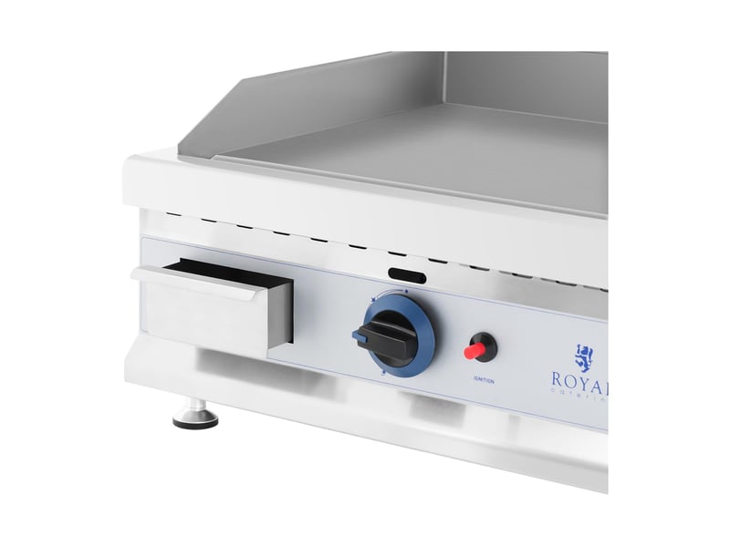  Plancha à gaz naturel en inox grill professionnel 75 cm 2 zones de cuisson 2 x 3 100 watts (plaque 74,5 x 40 cm, 20 mbar, gaz naturel, 50 - 300 °c, lisse, évacue la graisse) 14_0004036  - Conforama B