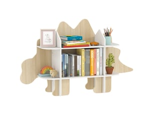 Bibliothèque enfant meuble de rangement pour jouets et livres 6 compartiments 120x28x72,2cm bois naturel