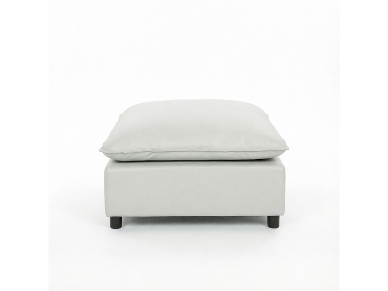  Pouf carré pour salon, ottoman beige avec pieds en plastique, tabouret d’appoint chambre entrée  - Conforama A