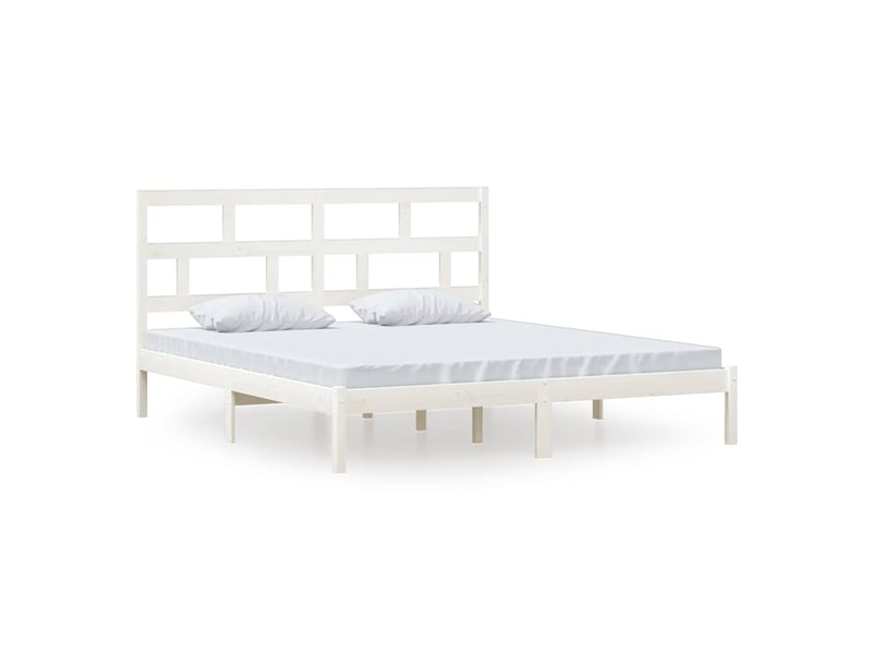  Lit double- lit adulte -  cadre de lit sans matelas blanc bois massif  - Conforama A