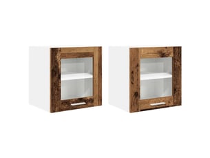 Lot de 2 armoires suspendues style contemporain grand espace de rangement 40 x 31 x 40 cm en bois d'ingénierie bois ancien 02_0053254