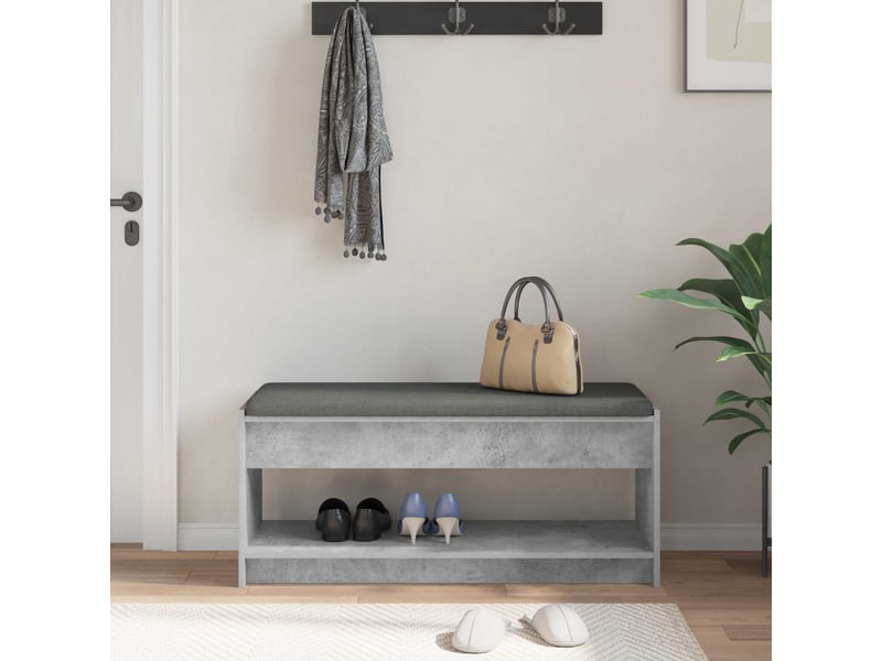  Banc d'entrée, banc interieur gris béton 103x38x45 cm  - Conforama D
