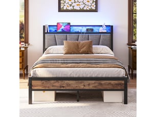 Lit simple 140x190 cm <strong></strong> <strong>Qualité haut de gamme</strong> coloris gris