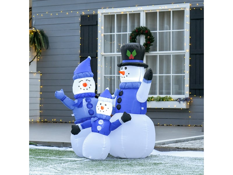  Bonhomme de neige gonflable de 120 cm, décoration de noël extérieure imperméable  - Conforama D