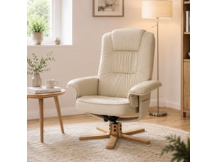 Fauteuil relax manuel   Simili beige