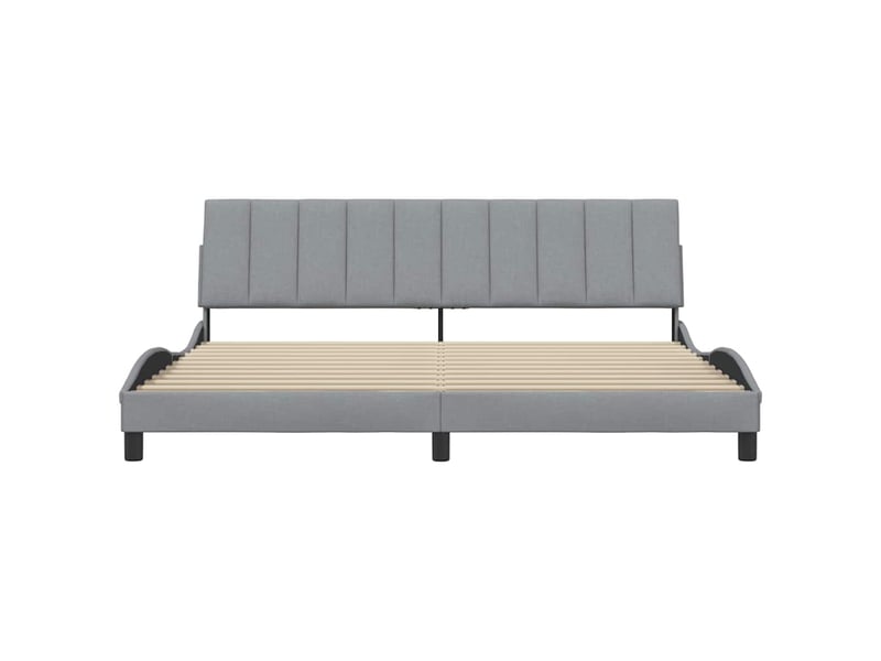  Lit double- lit adulte -  cadre de lit sans matelas hanko gris clair 200x200 cm tissu  - Conforama C