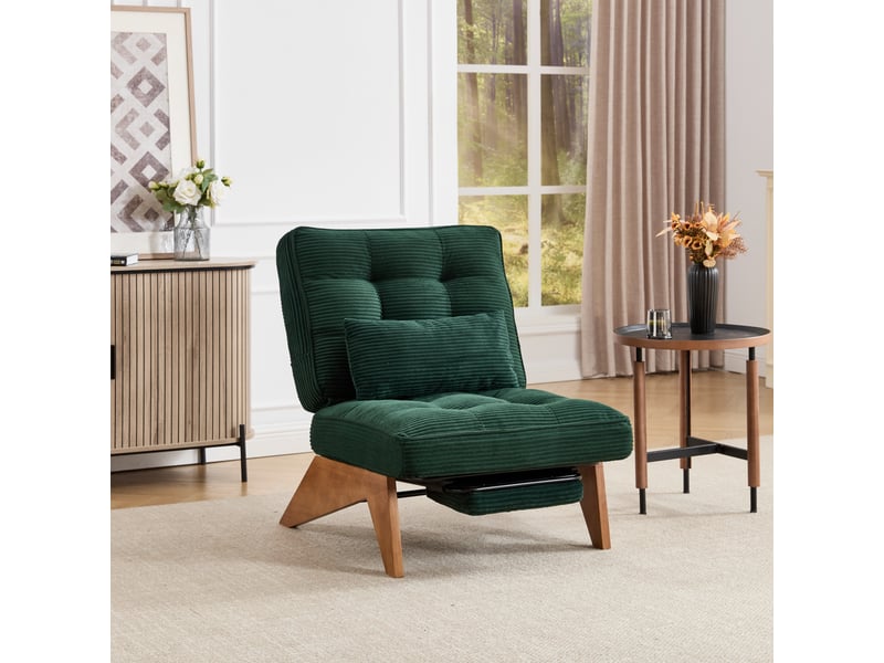 Fauteuil convertible tissu vert fauteuil vert - Conforama D