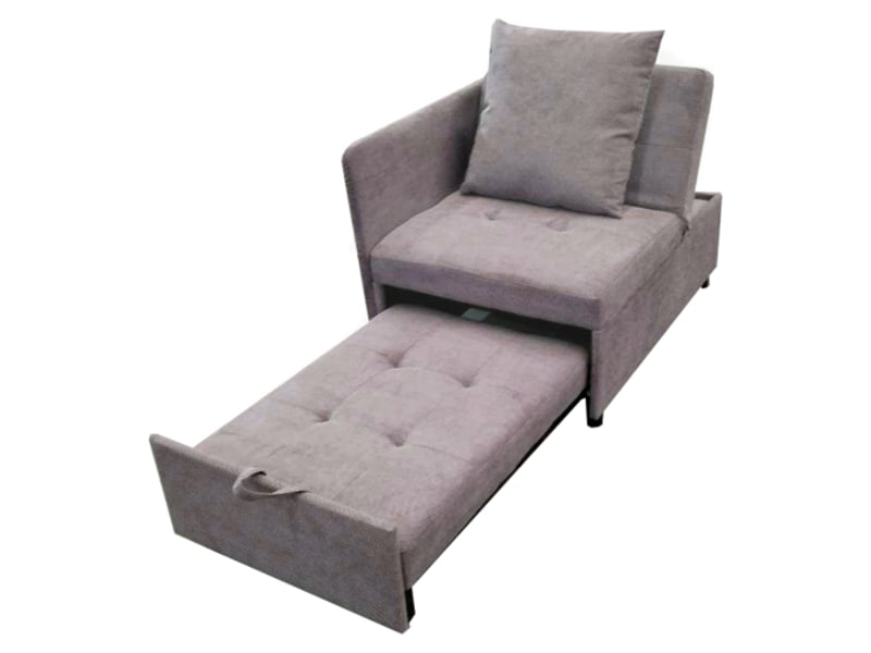  Canapé droit convertible 1 pl lin gris canapé gris - Conforama A
